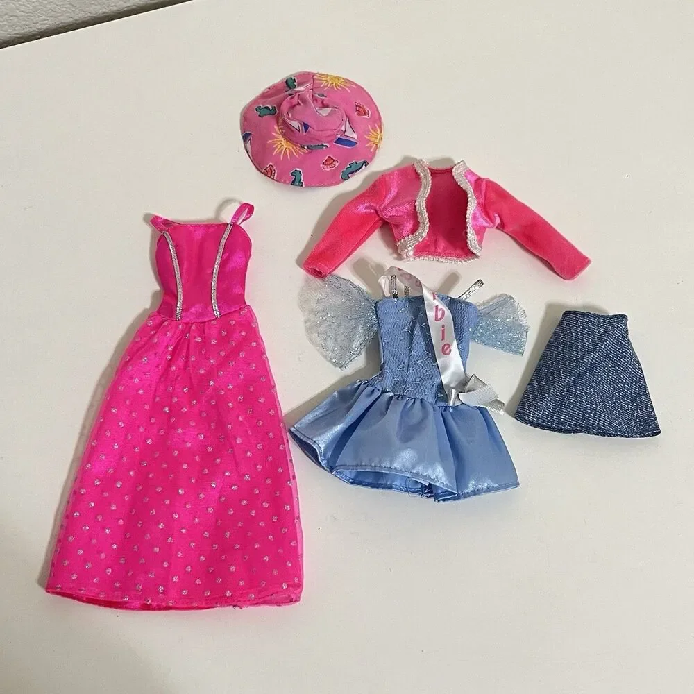 Vintage Barbie Doll Clothing Dresses Hat Skirt Jacket Lot of 5